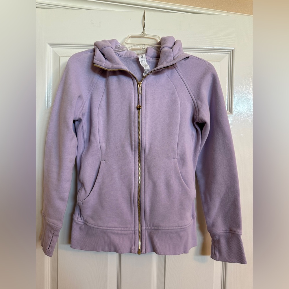 LULULEMON Scuba Full Zip-Up Hoodie Lavender and Gold Size 6
